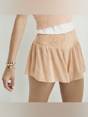Aerie Boho Flowy Polka Dot Pull On Casual High Waisted Shorts Size Medium